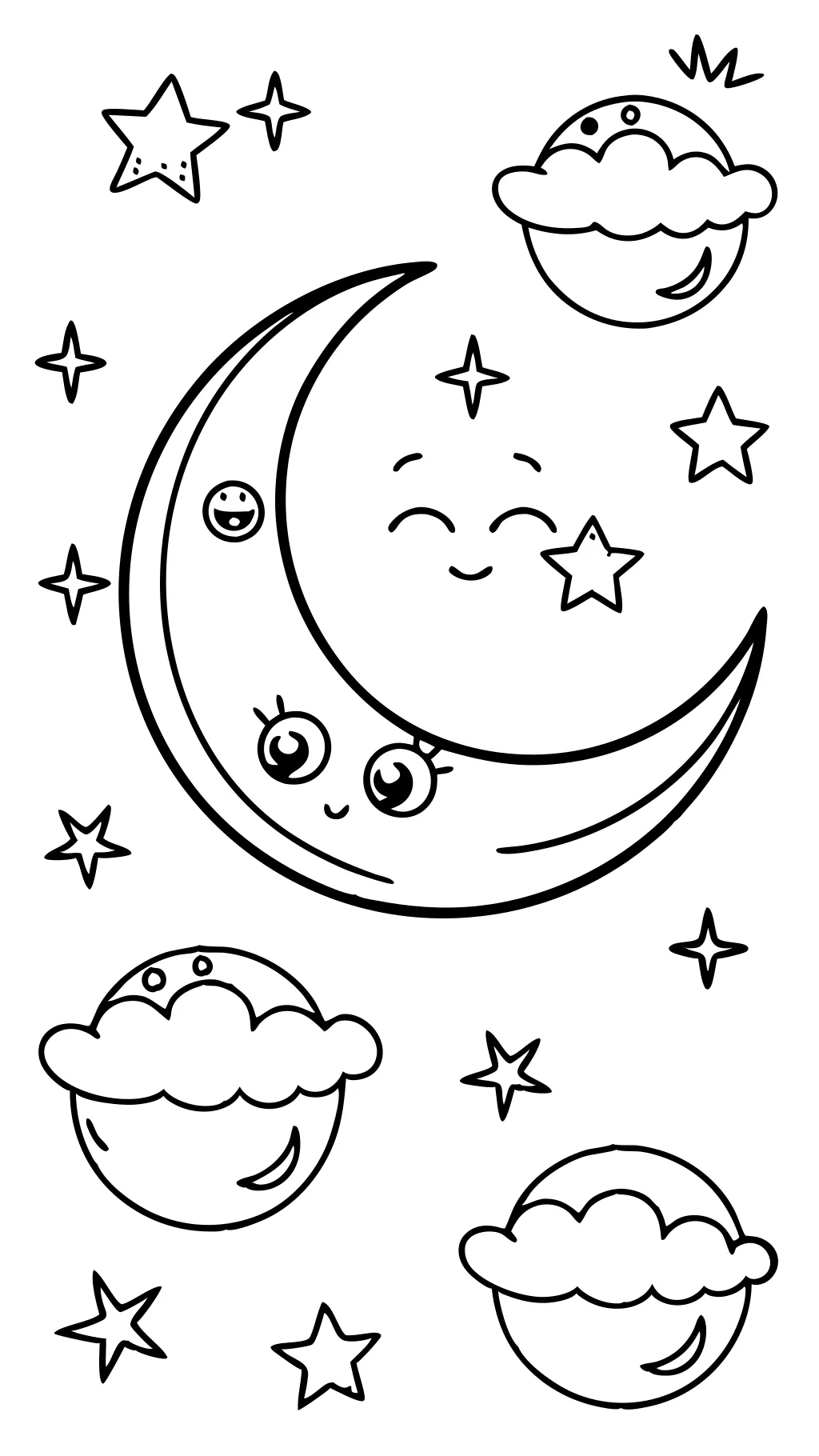 moon phases coloring pages